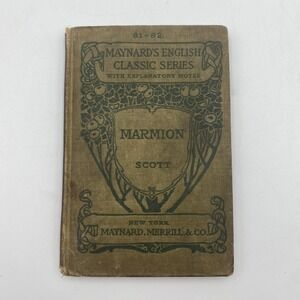 Antique Maynard's English Classic Series Marmion Sir Walter Scott